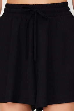 Siyah Rahat Kesim Normal Bel Burumcuk/Dokulu Orme Sort TWOSS22SR0212