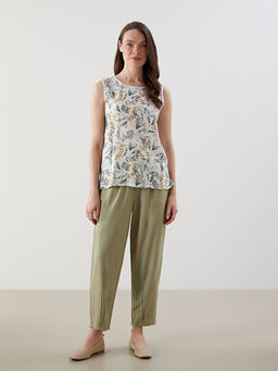 Bisiklet Yaka ?i?ekli Bluz