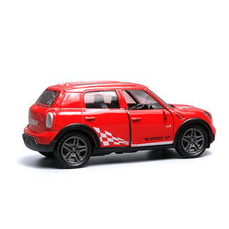 Красная с белым рисунком инерционная машинка die-cast , 1:32