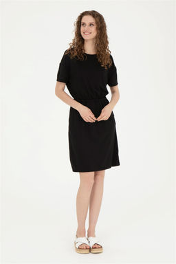 Женское черное трикотажное платье - U.s. polo assn фото 4