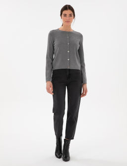 Gri Melanj Slim Fit Triko H_rka
