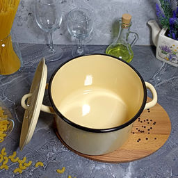 Кастрюля 4,5л 2с17 без рис.крем. - Стальэмаль фото 5