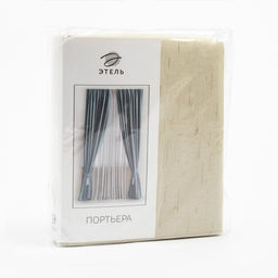 Штора портьерная «Этель. Классика», светло-бежевая, на шторной ленте, 130×300 см