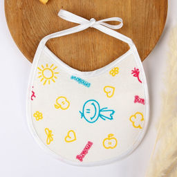 Нагрудник детский 18×18 см., микрофибра с ПВХ покрытием «Витоша», белый