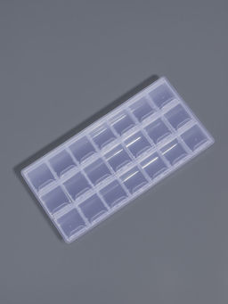 Цена за 4 шт. Органайзер для хранения мелочей, 21 отделение, 21.5×10.5×1.9 см, прозрачный