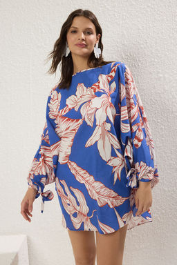 Yag Yesili Dokuma Baglama Detayl? %100 Pamuk Plaj Mini Elbise TBESS25EL00040 - Trendyolmilla фото 8