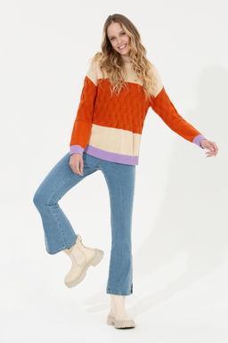 U. S. Polo Assn Женский кремовый меланжевый свитер с круглым вырезом