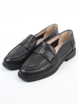 03-DEB55-1 BLACK Лоферы женские (натуральная кожа)