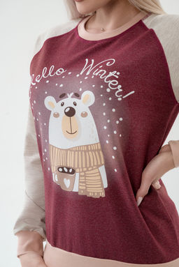 Костюм женский из футера Гамми бордо - Амадэль фото 8