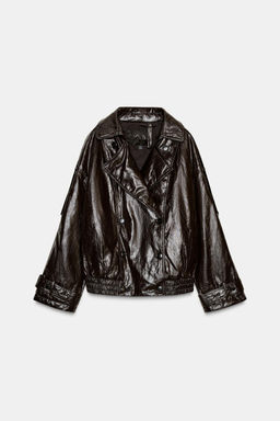 SHINY FAUX FUR COLLAR JACKET ZW COLLECTION - Zara фото 9