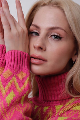 11060 Свитер розовый с узорами - Martichelli фото 24