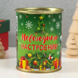 Носки новогодние мужские в банке «Новогоднего настроения», чёрные