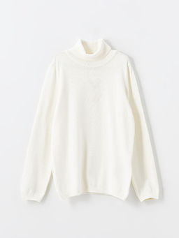 Bal?k?? Yaka Basic Uzun Kollu K?z ?ocuk Triko Kazak