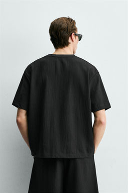 CAMISETA RELAXED FIT ESTRUCTURA / Negro - Zara фото 10