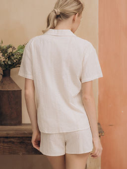 Пижама домашняя женская Indefini 5044TBD молочный хлопок  фото 12