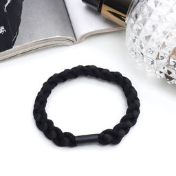 Цена за 12 шт. Резинка для волос «Спорт элит», сложное плетение, 5 см, чёрная