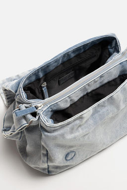 WASHED-EFFECT DENIM CROSSBODY BAG - Zara фото 4