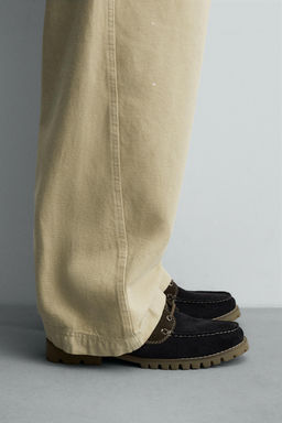 CONTRAST LEATHER DECK SHOES - Zara фото 5