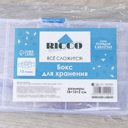 Цена за 2 шт. Органайзер для хранений RICCO, 15 ячеек, 17.5×10×2 см, белый