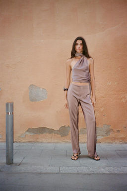 SATIN FLARE TROUSERS - Zara фото 7