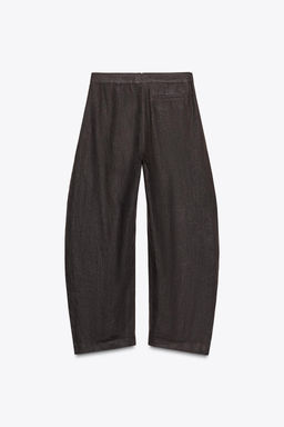 ZW COLLECTION 100% LINEN BALLOON TROUSERS - Zara фото 11