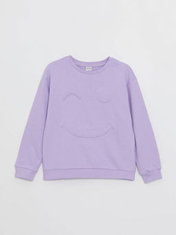 Bisiklet Yaka Uzun Kollu K?z ?ocuk Sweatshirt