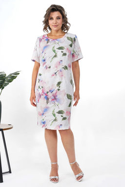 Платье ALANI 2352 молоко+цветы