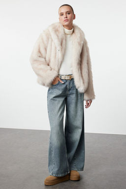 Ekru Regular Kal?p Kurk Mont TWOAW25MO00157 - Trendyolmilla фото 5