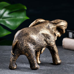Фигурка полистоун «Слон африканский», бронза, 18×9×13 см