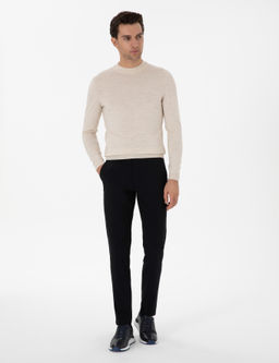 Lacivert Slim Fit Kanvas Pantolon