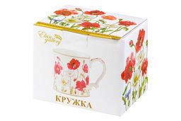 Кружка 380 мл 12,3*9*9 см "Маки" NEW BONE CHINA