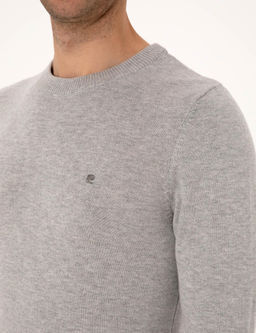 A__k Gri Melanj Slim Fit Bisiklet Yaka Basic Triko Kazak - Pierre cardin фото 7