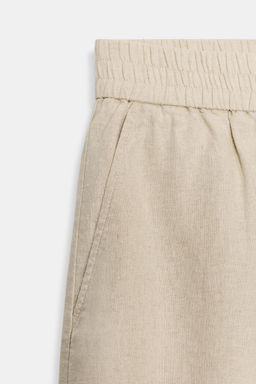 BERMUDA CON LINO CINTURA EL?STICA / Beige claro - Zara фото 5