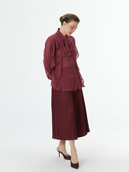 Beli Lastikli Pileli Etek