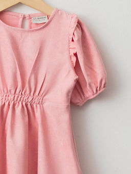 Bisiklet Yaka F?rf?r Detayl? K?sa Kollu K?z ?ocuk Elbise - Waikiki фото 3