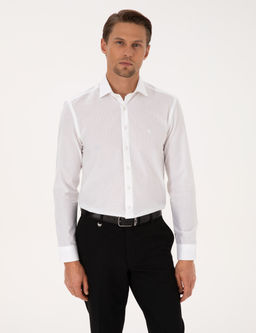 Beyaz Slim Fit Uzun Kollu G_mlek