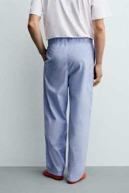 SET PIJAMA COMBINADO PANTAL?N RAYAS / Celeste