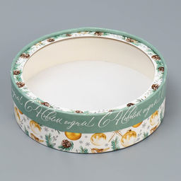 Коробка новогодняя для макарун тубус с окном «С Новым годом», 20×20×5 см