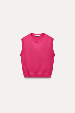 PLAIN KNIT TOP WITH RIBBED TRIMS - Zara фото 11