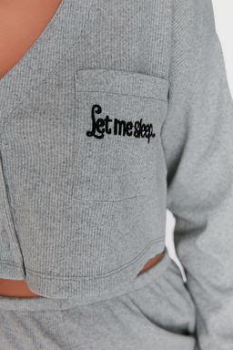 Trendyolmilla Pembe Fitilli Pamuklu Nak?sl? Orme Pijama Tak?m? THMAW22PT0511 фото 3