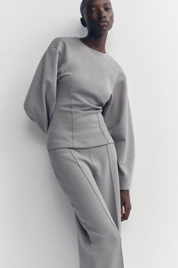 INTERLOCK KNIT TROUSERS WITH VENTS - Zara фото 3