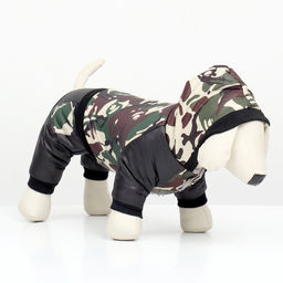 Комбинезон для собак Камуфляжна меховом подкладе, размер S (ДС 25, ОШ 25, ОГ 35 см) - Simaland фото 3