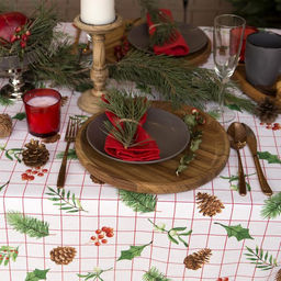 Скатерть новогодняя Доляна New Year 146х220см, 100%хл, рогожка 164 г/м2  фото 7