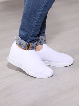 Белые слипоны текстильные женские