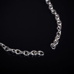 Цепочка с карабином L60см (набор 5шт) 7х5х1мм, СМ-1935, цвет, цвет серебро - Queen fair фото 2