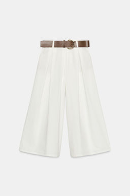 PANTAL?N CULOTTE CINTUR?N / Blanco - Zara фото 7