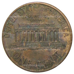 Монета 1 цент 1989 года США