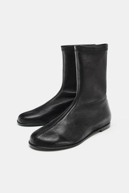 SOFT LEATHER ANKLE BOOTS - Zara фото 4