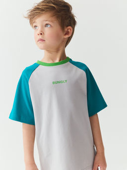 Футболка Колор блок Пепел/Изумруд - Bungly фото 2