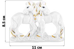 Фигурка декоративная 11*4*8,5 см Лошади белая с золотом, фарфор - Elan gallery фото 2